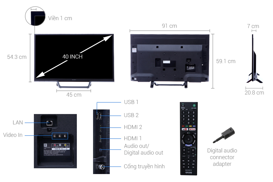 Kích thước các dòng tivi hiện nay - Ảnh 8