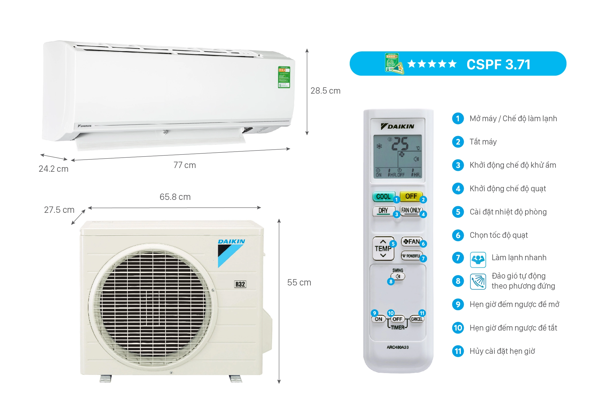 Điều hòa Daikin 1 chiều FTF25XAV1V / FTF35XAV1V